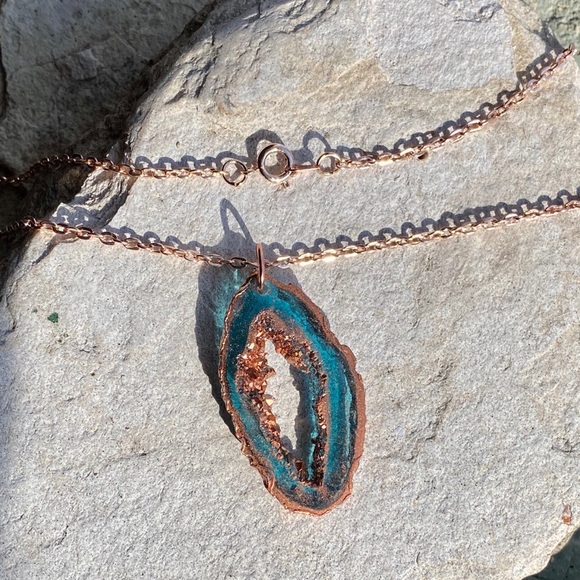 Blue agate resin jewelry set - Picture 6 of 6